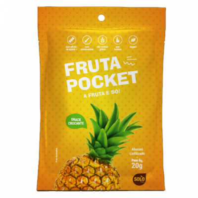 FRUTA POCKET ABACAXI LIOFILIZADA 20G - SOLOSNACKS