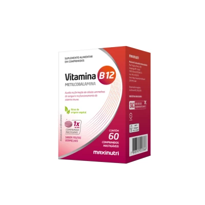 Vitamina B12 60 compimidos mastigaveis 9,95mcg Maxinutri