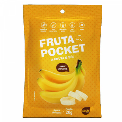 FRUTA POCKET BANANA LIOFILIZADA 20G - SOLOSNACKS