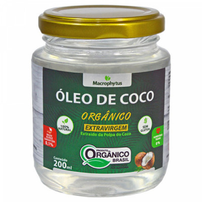 OLEO DE COCO EXTRAVIRGEM 200ML ORGANIC - MACROPHYTUS