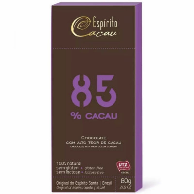 CHOCOLATE 85% 80G - ESPIRITO CACAU