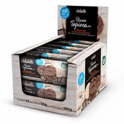 BISCOITO DE TAPIOCA 15G CHOC AMARGO ZERO AC - NATURATTA