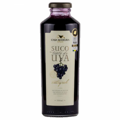 SUCO DE UVA INTEGRAL 500ML - CASA MADEIRA