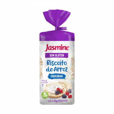 BISCOITO ARROZ S/ GLUTEN ORIGINAL 90G - JASMINE