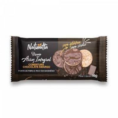 BISCOITO DE ARROZ INT 16G CHOC AMARGO - NATURATTA