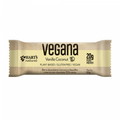 Barra Proteica Vegana Vanilla Coconut 65g - Harts Natural