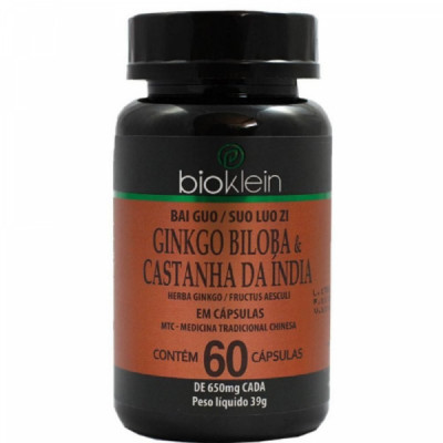 GINKGO BILOBA & CASTANHA DA INDIA 650MG 60CAPS - BIOKLEIN