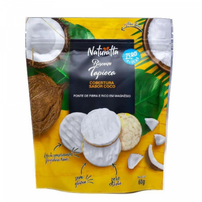 BISCOITO DE TAPIOCA 60G COCO ZERO AC - NATURATTA