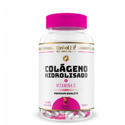 COLAGENO HIDROLISADO COM VITAMINA C 600MG 60CAPS - LINHOLEV