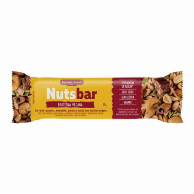 NUTS BAR CASTANHAS PROTEINA VEGANA 25G - BANANA BRASIL