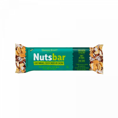 NUTS BAR CASTANHAS COCO E NIBS 25G - BANANA BRASIL