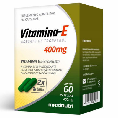 Vitamina E 60cps 400mg - MAXINUTRI