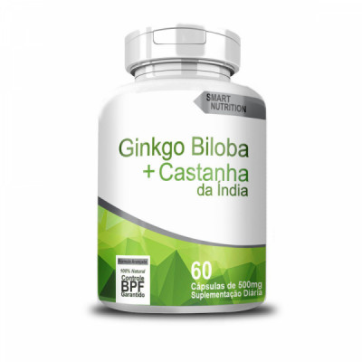 Ginkgo Biloba c/ Castanha da India 500mg. 60 caps