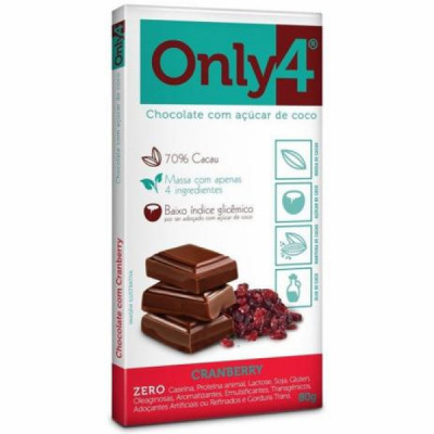 ONLY4 70% SABOR CRANBERRY 80G - GENEVY